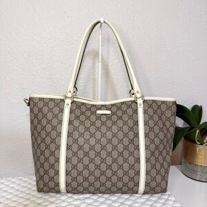 GUCCI GG Large Tote Shoulder Bag Canvas Brown